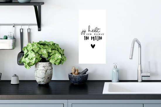 Poster Tu as une place dans mon cœur - Partner - Citations - Dictons - 20x40 cm - Cadeau Vaderdag - Cadeau - Cadeau pour lui - Astuce - Hommes