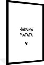 Fotolijst incl. Poster - Hakuna matata - Quotes - Spreuken - 80x120 cm - Posterlijst