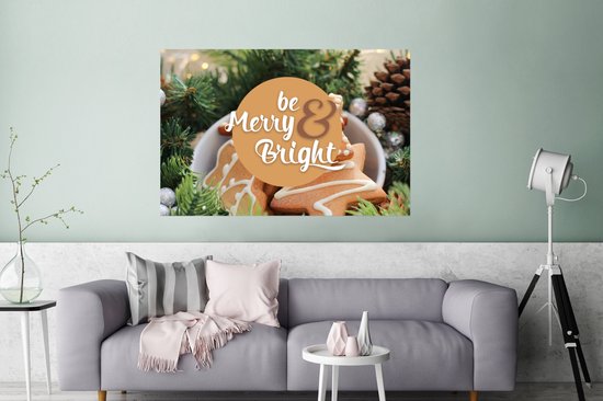 Affiche Proverbes - Citations - 'Be merry & bright' - 120x80 cm