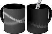 Magische Mok - Foto op Warmte Mok - Micro foto van DNA - zwart wit - 350 ML