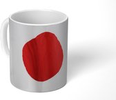 Mok - Koffiemok - De vlag van Japan op een witte achtergrond - Mokken - 350 ML - Beker - Koffiemokken - Theemok