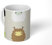 Mok - tekening vriendelijke monsters - 350 ML - Beker