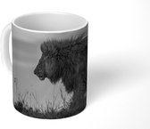 Mok - Leeuw - Zwart - Wit - Gras - 350 ML - Beker