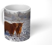 Mok - Schotse hooglander - Licht - Sneeuw - 350 ML - Beker
