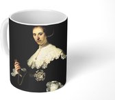 Mok - Het huwelijks Oopjen Coppit - Rembrandt van Rijn - 350 ML - Beker