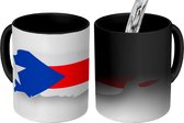 Magische Mok - Foto op Warmte Mok - een kaart van Puerto Rico met kleuren van de vlag - 350 ML