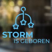 Geboortesticker Jongen | Sterretjes | Formaat 50 x 50 cm | Raamsticker Geboorte