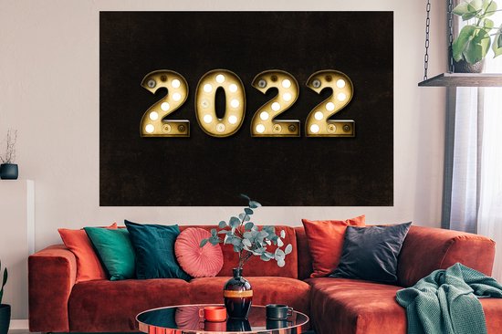 Affiche nieuw An - Fête - 2022 - 180x120 cm XXL - Décoration de Noël - Décoration de Décorations de Noël - Décoration de Noël Salon