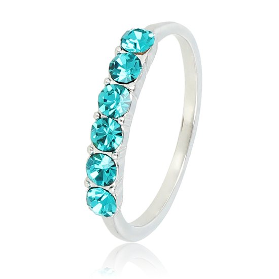 Stijlvolle damesring je - Ring met 4mm grote zirkonia stenen - Met luxe cadeauverpakking
