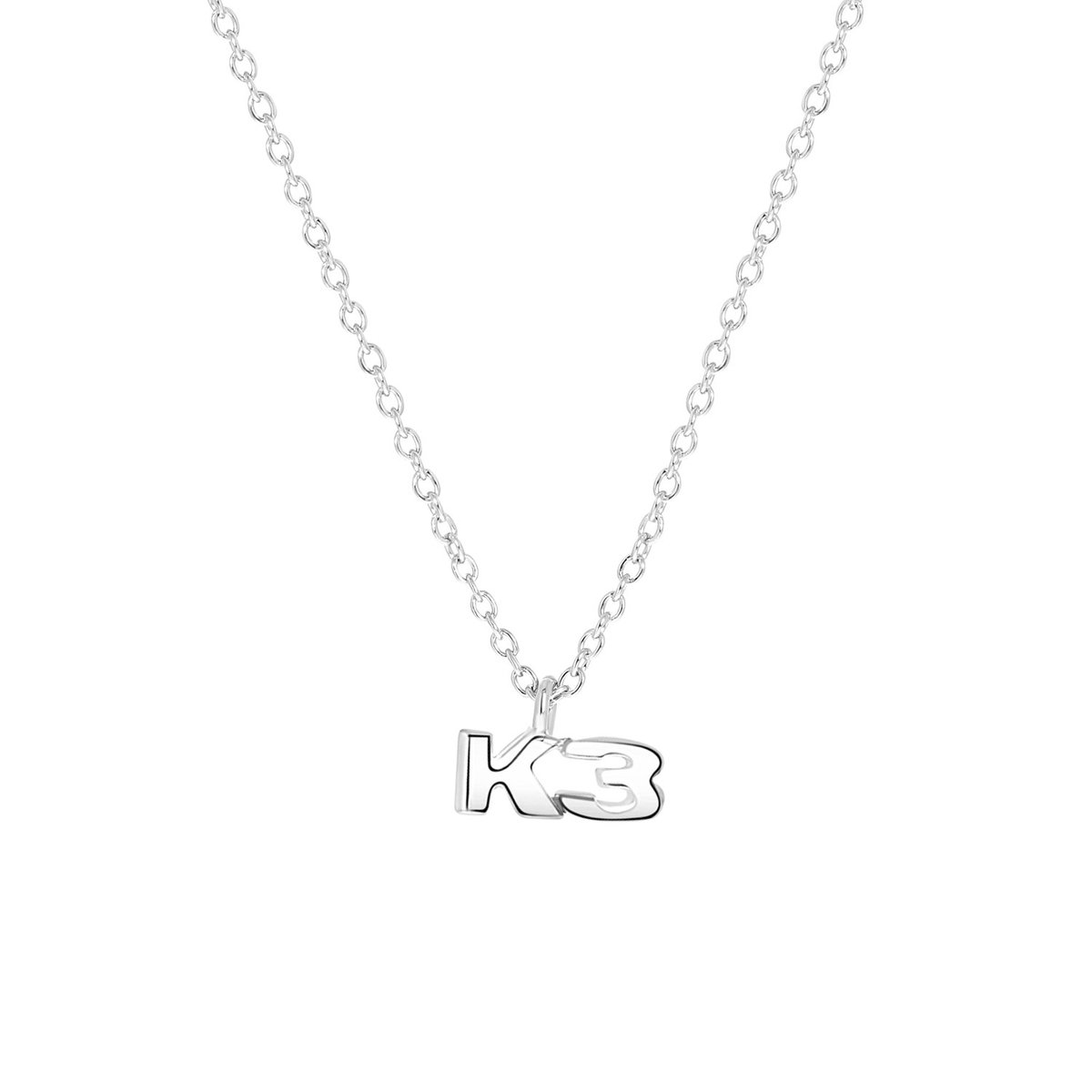 K3 - Meisjes - Kinderketting met hanger met plating - Letter - Cadeau - Echt Zilver - Zilverkleurig
