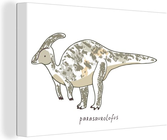Canvas Schilderij Kinderkamer - Parasaurolofus - Dinosaurus - Wanddecoratie