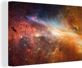 Toile Peinture Espace - Etoiles - Couleurs - 90x60 cm - Décoration murale