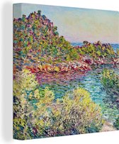 Canvas Schilderij Landschap bij Montecarlo - Claude Monet - 90x90 cm - Wanddecoratie
