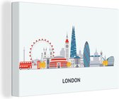 Canvas Schilderij Londen - Engeland - Skyline - 60x40 cm - Wanddecoratie