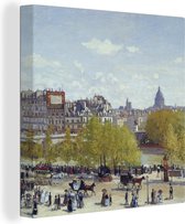 Canvas Schilderij Quai du Louvre - Claude Monet - Oude meesters - 20x20 cm - Wanddecoratie