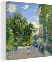 Canvas Schilderij Het huis van de artiest in Argenteuil - Claude Monet - 50x50 cm - Wanddecoratie