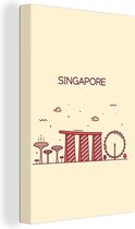Illustration skyline 'Singapour' sur fond marron clair 20x30 cm - petit - Tirage photo sur toile (Décoration murale salon / chambre)