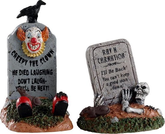 Lemax - Crazy Headstones- Set Of 2 - Kersthuisjes & Kerstdorpen