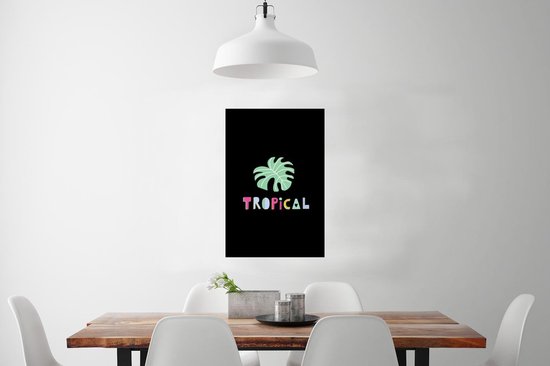 Poster Tropical - Été - Zwart - 40x60 cm
