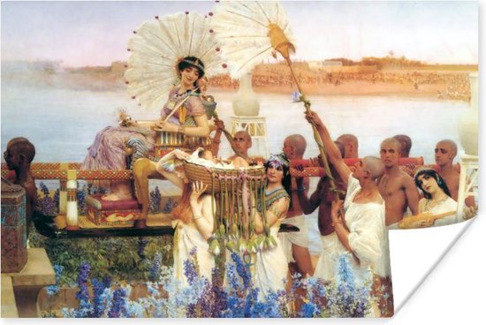 Poster Het vinden van Mozes - Lawrence Alma Tadema - 90x60 cm