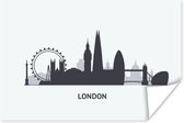 Illustration skyline de 'Londres' sur fond bleu clair 120x80 cm