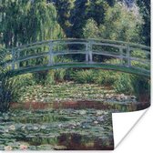 Poster De Japanse brug en de waterlelies - Claude Monet - 50x50 cm