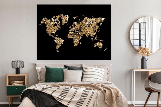 Affiche Carte du Wereldkaart - Serpent - Design - 160x120 cm XXL