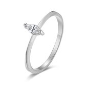 Twice As Nice Ring in zilver, 1 ellips zirkonia 50