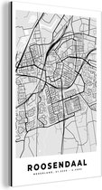 Wanddecoratie Metaal - Aluminium Schilderij Industrieel - Stadskaart - Roosendaal - Grijs - Wit - 20x30 cm - Dibond - Foto op aluminium - Industriële muurdecoratie - Voor de woonkamer/slaapkamer - Plattegrond