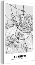 Décoration murale Métal - Peinture Aluminium - City Map - Arnhem - Grijs - Wit - 40x60 cm - Dibond