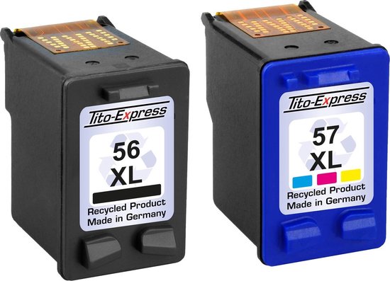 Set van 2x gerecyclede inkt cartridges voor HP 56XL & 57XL - Tito-EXpress