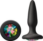 NS Novelties - Glams mini anaalplug met regenboog siersteen - Zwart