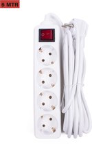 Benson Stekkerdoos - 4-voudig - 5 meter kabel - met schakelaar - geaard