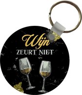 Porte-clés - Vin - Verres à vin à vin - Citation - Plastique - Rond - Cadeau pour Femme - Cadeau Saint Valentin Femme