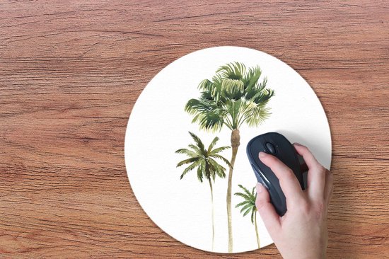 Muismat rond 40x40 cm - Mousepad Jungle - Boom - Groen - Ronde muismatten
