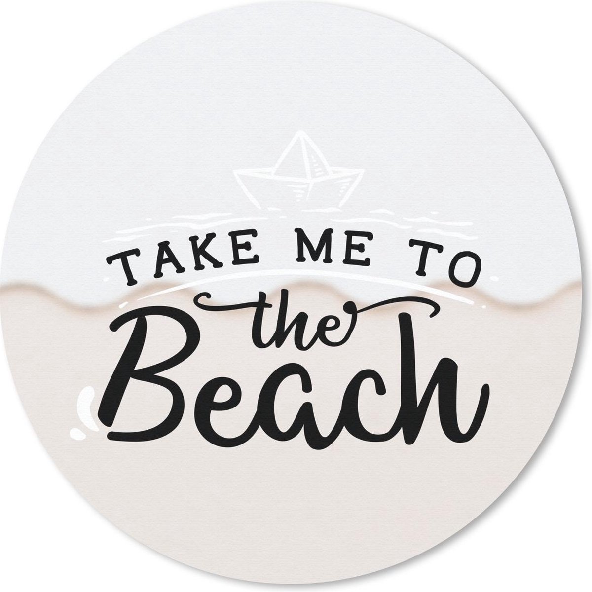 Muismat rond 50x50 cm - Mousepad Zomer - Boot - Wit - Ronde muismatten