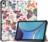 Apple iPad Mini 6 8.3 (2021) Hoes - Mobigear - Tri-Fold Serie - Kunstlederen Bookcase - Butterfly - Hoes Geschikt Voor Apple iPad Mini 6 8.3 (2021)