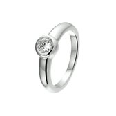 The Jewelry Collection Ring Zirkonia - Zilver Gerhodineerd