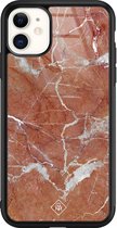 iPhone 11 hoesje glass - Marble sunkissed | Apple iPhone 11  case | Hardcase backcover zwart