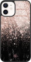 iPhone 12 hoesje glass - Marmer twist | Apple iPhone 12  case | Hardcase backcover zwart