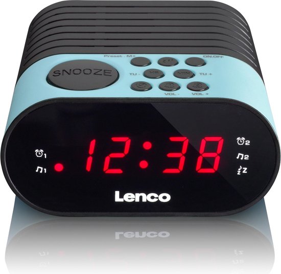 Lenco CR-07 Blue - Wekkerradio met Slaaptimer - Dubbel alarm - Blauw