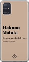 Samsung A51 hoesje siliconen - Hakuna matata | Samsung Galaxy A51 case | Bruin/beige | TPU backcover transparant