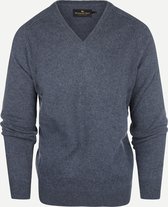 Steppin' Out Herfst/Winter 2021 Trui Lamswol Vneck Mannen - Regular Fit - Wol - Blauw (XL)