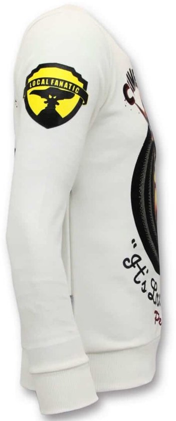 Chandail pour homme de luxe fanatique local - Crime Empire - Pulls / pulls / col rond blanc Pull homme taille S