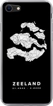 Geschikt voor iPhone 7 hoesje - Zeeland - Wegenkaart Nederland - Zwart - Siliconen Telefoonhoesje