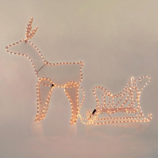 Nampook de Éclairage de Noël Nampook - 60 x 28 x 77 cm - traîneau de rennes