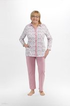 Martel- Elzbieta dames pyjama-lange mouwen- licht roze- 100 % katoen XXL