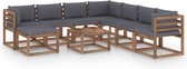 Decoways - 9-delige Loungeset met antracietkleurige kussens