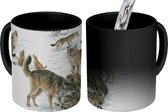 Magische Mok - Foto op Warmte Mok - Wolven - Sneeuw - Winter - 350 ML