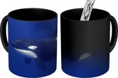 Magische Mok - Foto op Warmte Mokken - Koffiemok - Twee orka's in helder water - Magic Mok - Beker - 350 ML - Theemok
